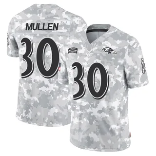 Youth Trayvon Mullen Baltimore Ravens Youth Limited Arctic Camo 2024 Salute to Service Nike Jersey