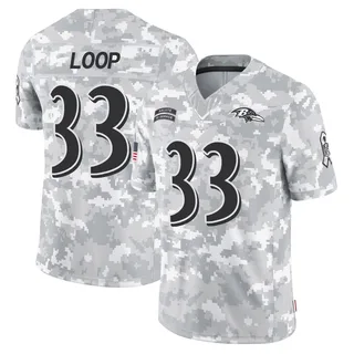 Youth Tyler Loop Baltimore Ravens Youth Limited Arctic Camo 2024 Salute to Service Nike Jersey