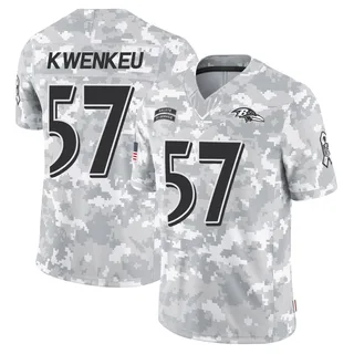 Youth William Kwenkeu Baltimore Ravens Youth Limited Arctic Camo 2024 Salute to Service Nike Jersey