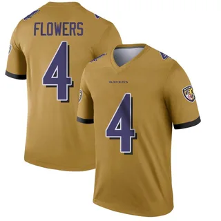 Zay Flowers Baltimore Ravens Men's Legend Inverted Nike Jersey - Gold