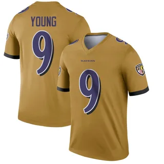 Zion Young Baltimore Ravens Men's Legend Inverted Nike Jersey - Gold