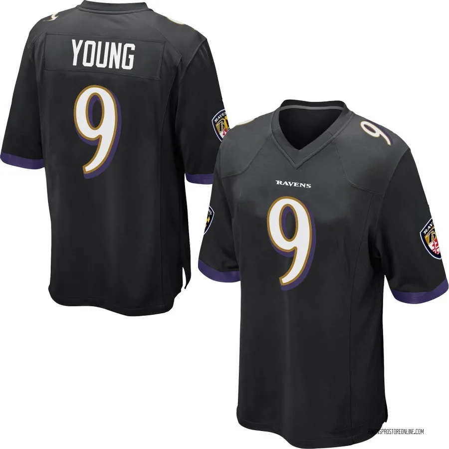 Zion Young Baltimore Ravens Youth Game Nike Jersey - Black