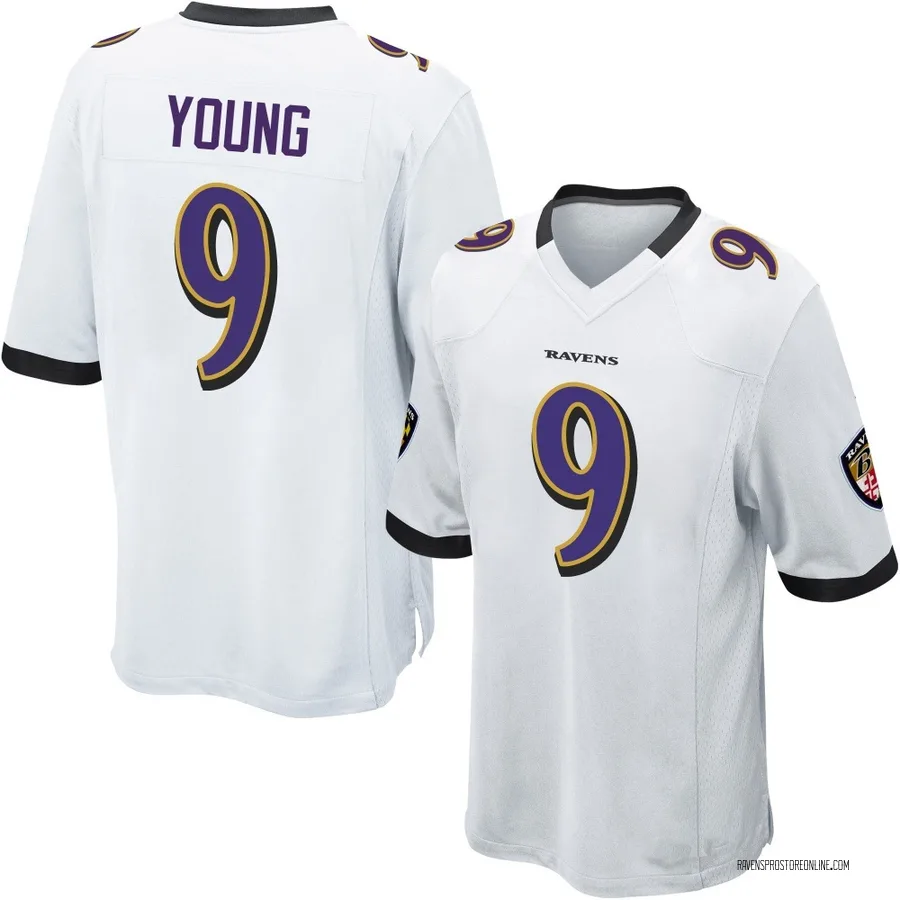 Zion Young Baltimore Ravens Youth Game Nike Jersey - White